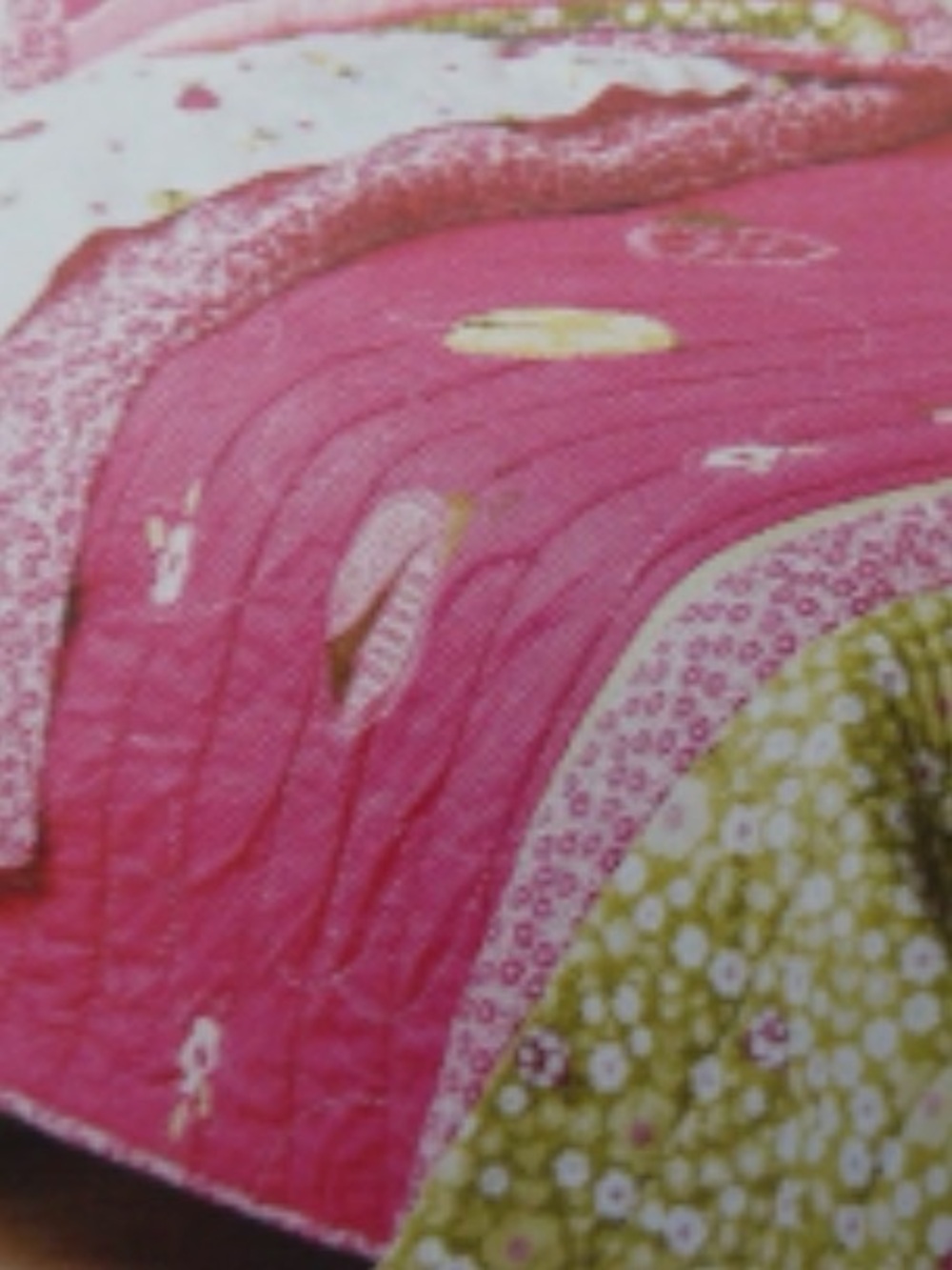 Circo Pink and Lime Floral Ladybug Quilt Set gently used full/queen size - Picture 2 of 14